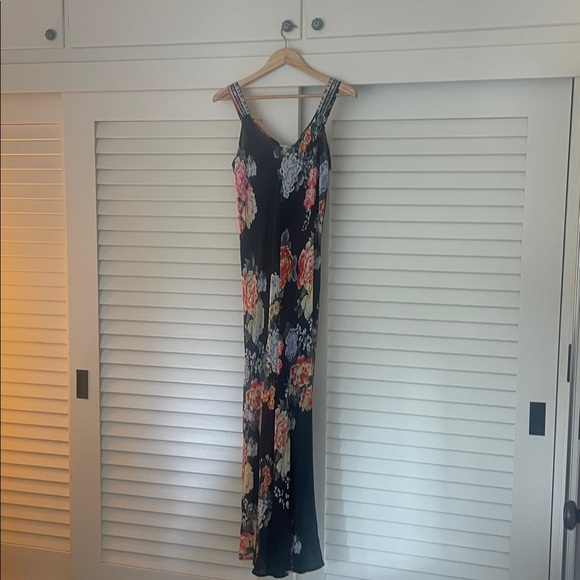 Johnny Was Black Dress with Colorful Floral Embroidery - Picture 2 of 7